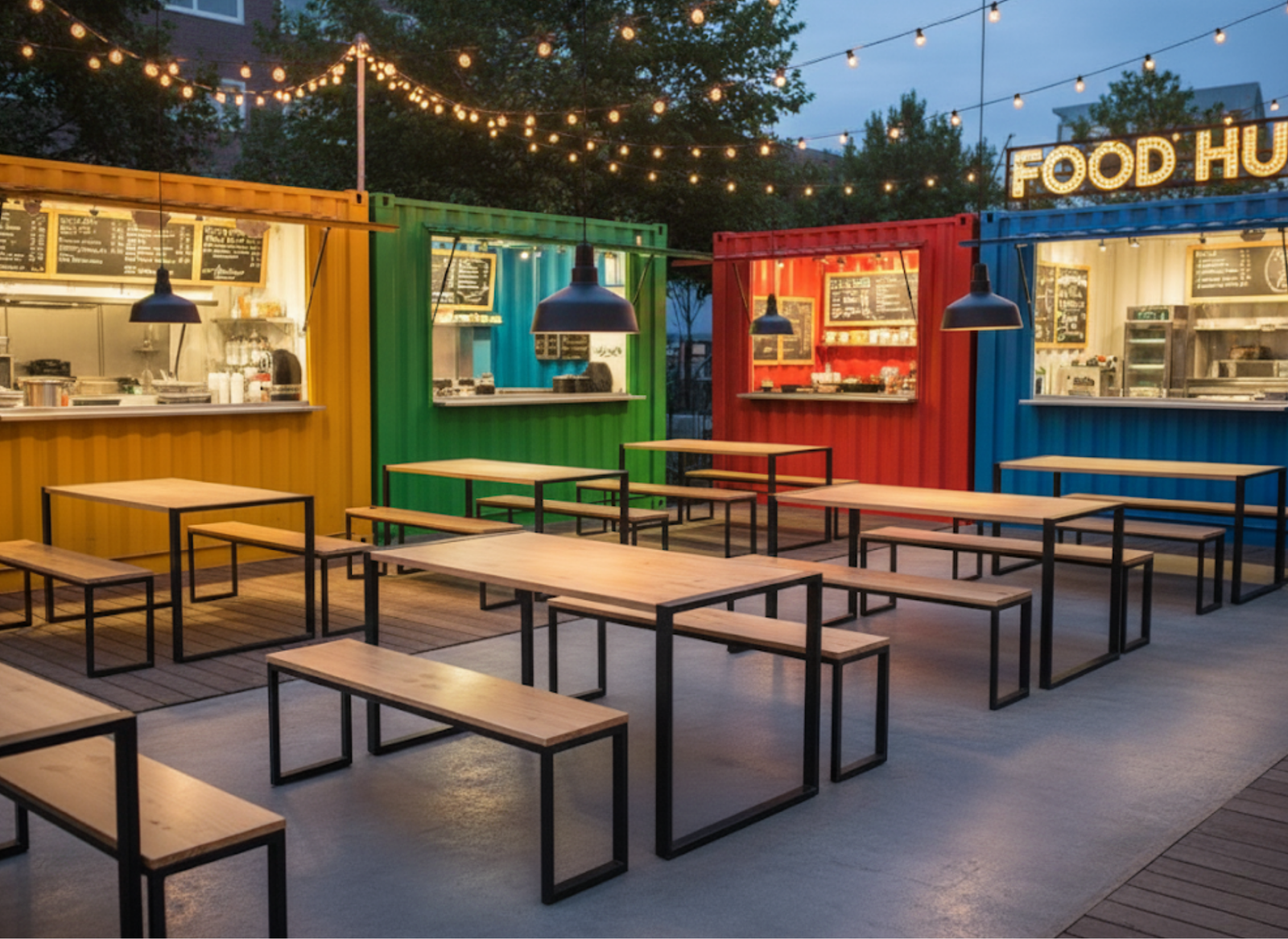 Comedor para restaurante, vista superior